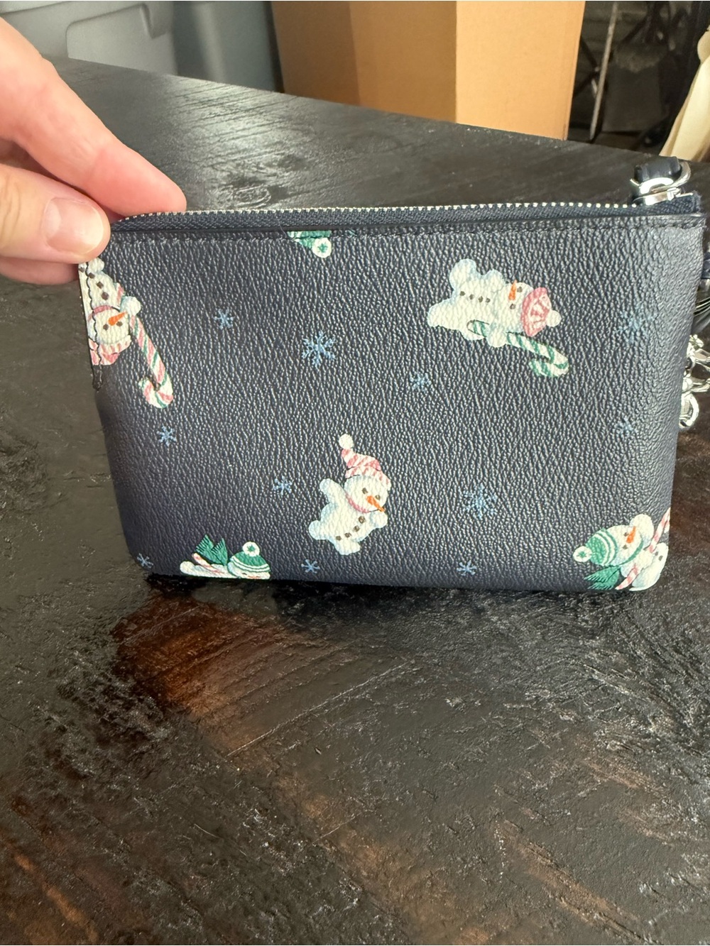 Coach Corner Zip Snowman wristlet - Picture 2 of 5